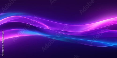 Abstract purple and pink flowing light waves create a smooth, glowing energy background design