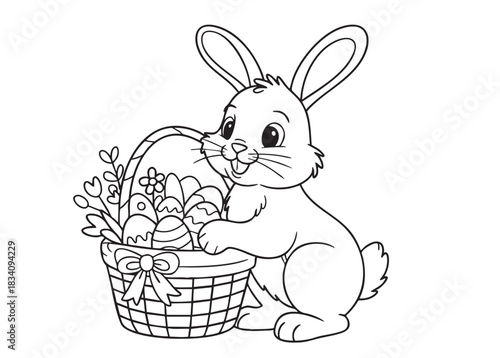 easter bunny with basket