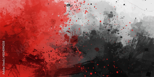 Grunge red texture wall with blood splatter for dark abstract background design
