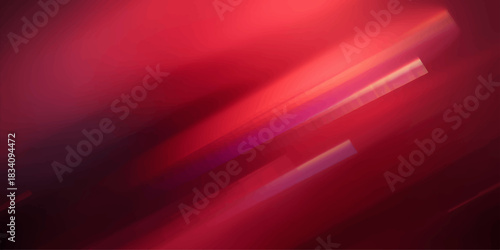 Abstract red silk texture background with flowing light lines and motion wave design