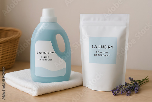 bottles of laundry detergent 