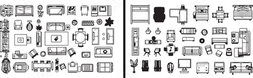 Home furniture vector, interior design layout, modern office furniture, living room layout plan, house decor artwork, architect floor vector, home furniture drawing, modern home elements, interior dec