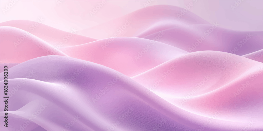 Fototapeta premium Elegant, luxurious pink and purple silk satin fabric texture backdrop with a smooth, flowing wave pattern