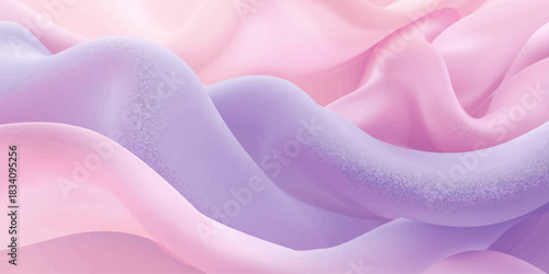 Luxury pink silk fabric with a soft, smooth wave pattern creates a shiny, abstract texture background for fashion design