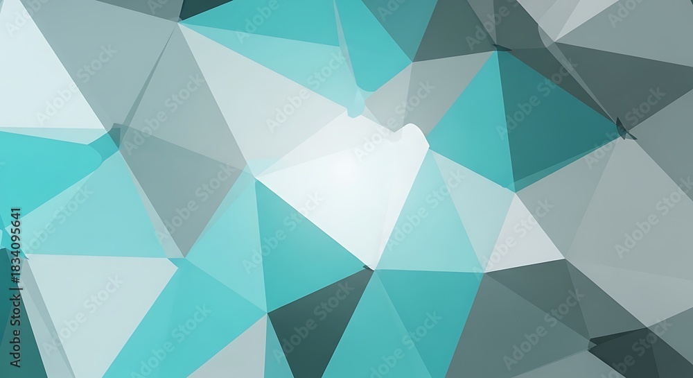 Obraz premium Abstract polygonal background with shades of teal gray and white creating a mosaic pattern