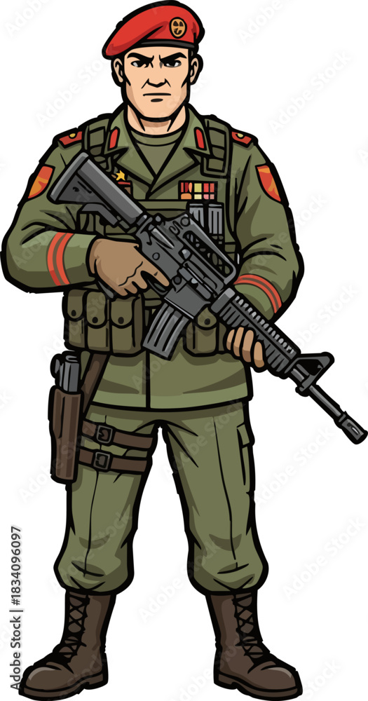 Naklejka premium red beret army