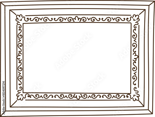 Vintage Rectangular Frame Linework