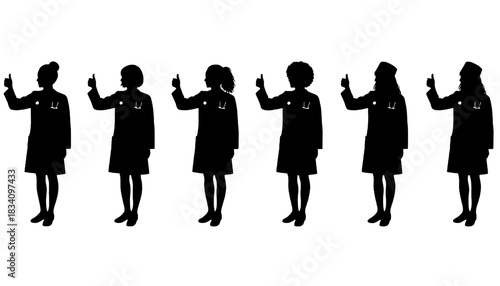 Female Doctor Thumbs Up Silhouette