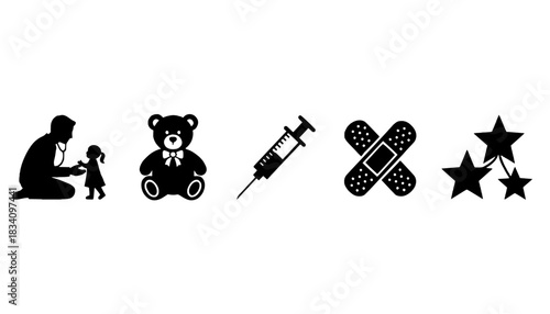 Pediatrician Child Healthcare Medical Silhouettes