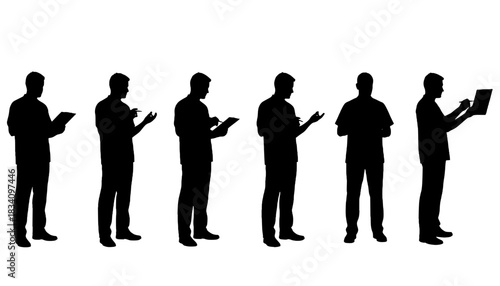 Male Nurse Clipboard Healthcare Silhouette