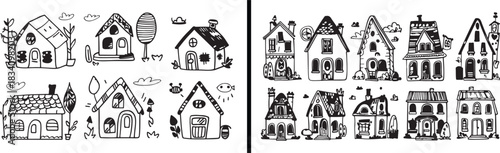 House illustration vector, cozy home design, building architecture artwork, hand drawn home decor, neighborhood house drawing, creative real estate vector, urban house pattern, cottage home artwork, c