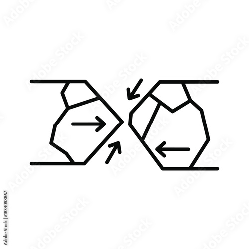 Convergent Plate Boundary Tectonics Icon
