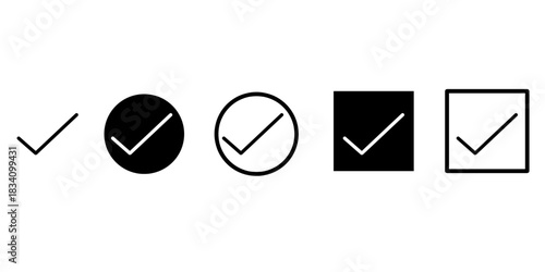 Checkmark set icon isolated on white background.