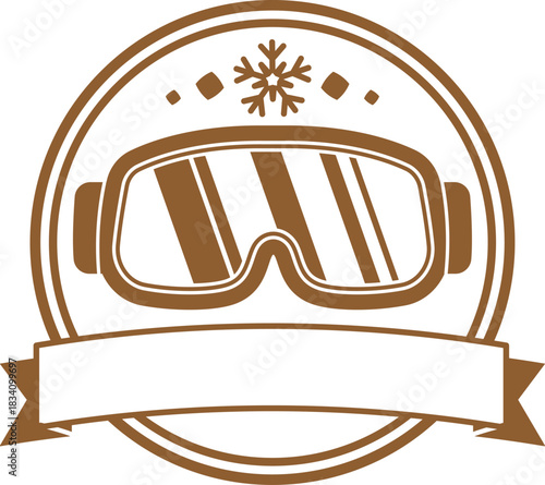 Ski Goggles Badge Logo