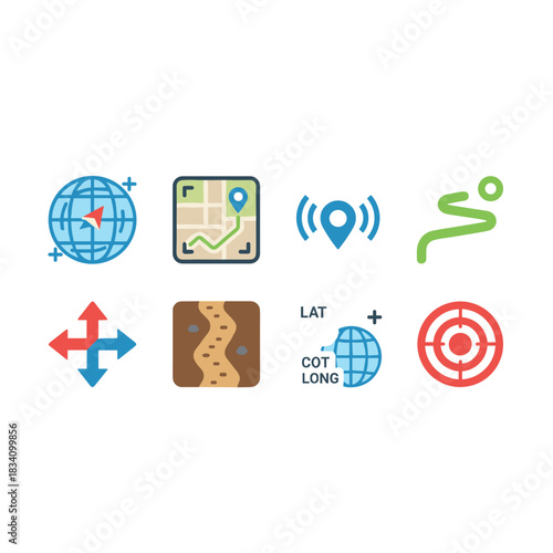 GPS and navigation icons set