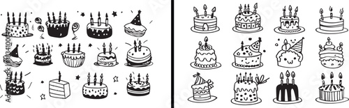 Birthday cake illustration, celebration food vector, festive party design, dessert and candle art, sweet bakery artwork, hand drawn cake icon, anniversary celebration illustration, icing cake vector, 