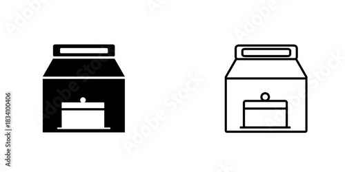 Cake box set icon isolated on white background.