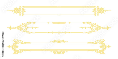 Golden Ornament Decorative Frames Vintage Style Design