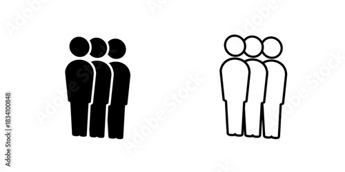 Queue set icon isolated on white background.