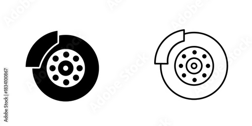 Car brake disc set icon isolated on white background.