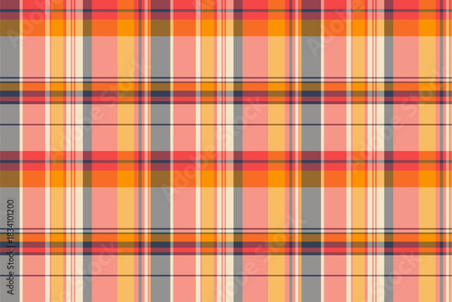 Vibrant plaid pattern with intersecting lines. Suitable for textile designs, backgrounds, or creative projects requiring a stylish and colorful backdrop.