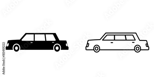 Limousine set icon isolated on white background.
