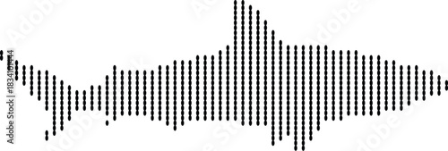 Shark Silhouette Formed by Vertical Black Dots on White Background