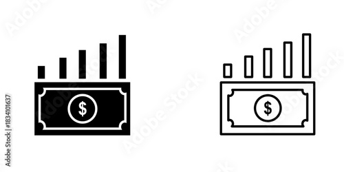 Capital gain set icon isolated on white background.