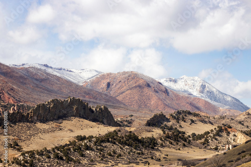The hogbacks of Colorado Springs after a dusting of snow