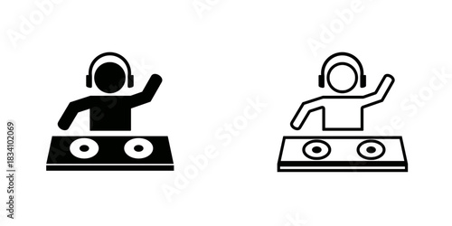 Dj set icon isolated on white background.