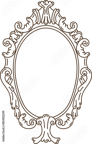 Oval Baroque Mirror Frame