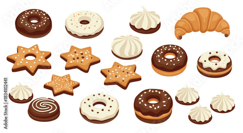 Delicious assorted pastries and cookies collection
