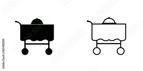 Room service set icon isolated on white background.