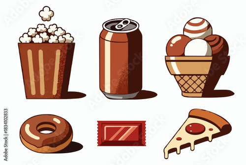 Collection of Popular Snacks and Junk Food