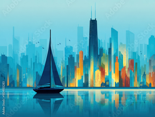 Chicago skyline silhouette
