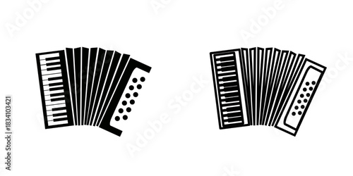 Accordion set icon isolated on white background.