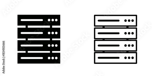 Data center set icon isolated on white background.