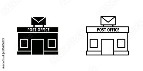 Post office set icon isolated on white background.