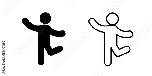 Dancer dancing set icon isolated on white background.