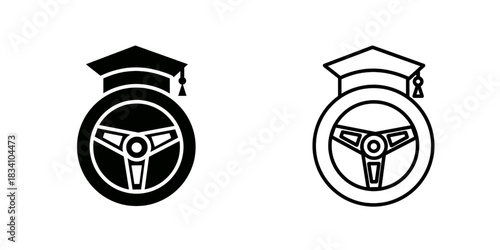 Driving school set icon isolated on white background.
