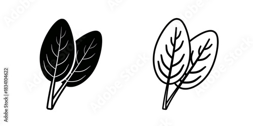 Spinach set icon isolated on white background.