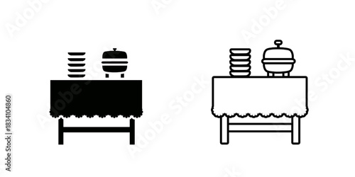 Buffet set icon isolated on white background.