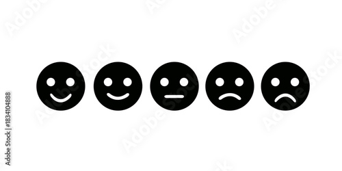 Feedback emoji icon isolated on white background.