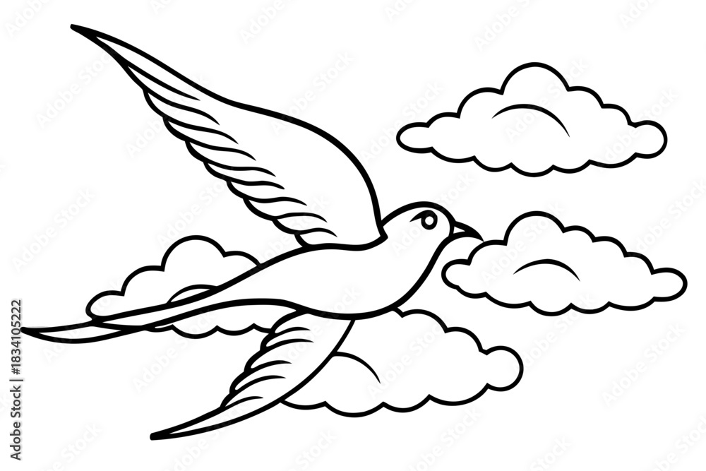 Obraz premium illustration of dove in the sky
