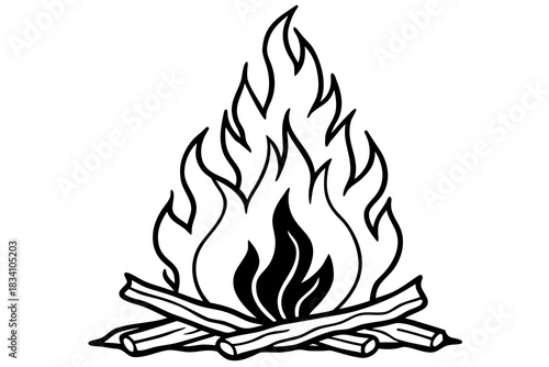 vector illustration of a burning fire
