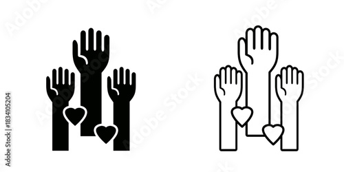 Volunteer set icon isolated on white background.
