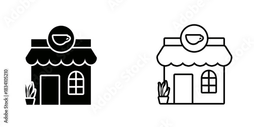 Cafe set icon isolated on white background.