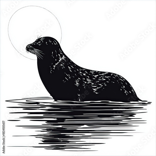 Illustration of Seal silhou...