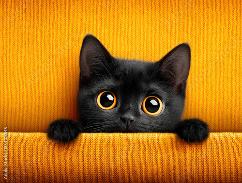 Scared cat with wide eyes