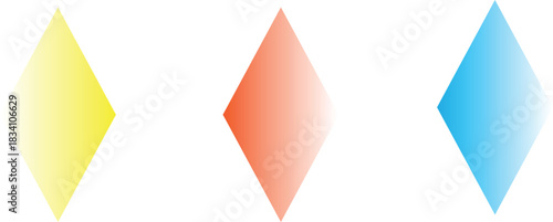creating a visually appealing arrangement. Each rhombus is filled with a gradient that transitions from white at the top to a different color at the bottom,Victor Illustrator Design